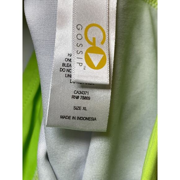 Go Gossip Women's Black White Contrast-Trim Swim Shorts w Drawstring, XL - Picture 5 of 14